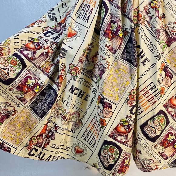 Folter sz S Day of the Dead Swing Dress - Picture 3 of 16